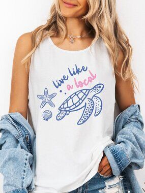 Live Like A Local Turtle Tank Top – Summer Beach Vibes
